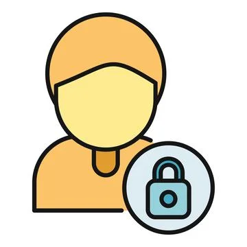 User profile icon showing account security lock Stock Illustration