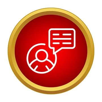 User profile icon with speech bubble representing communication Stock Illustration