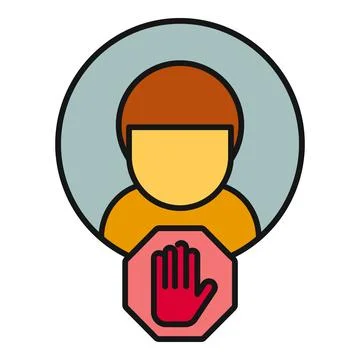 User profile icon with stop sign blocking access 스톡 일러스트