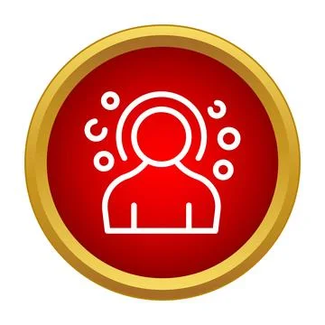 User profile icon with surrounding thought bubbles Stock Illustration