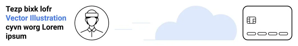 User Profile Icon with Text and Payment System Interface Element 스톡 일러스트