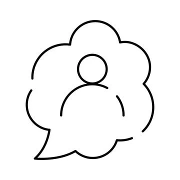 User profile icon in thought speech bubble Stock Illustration