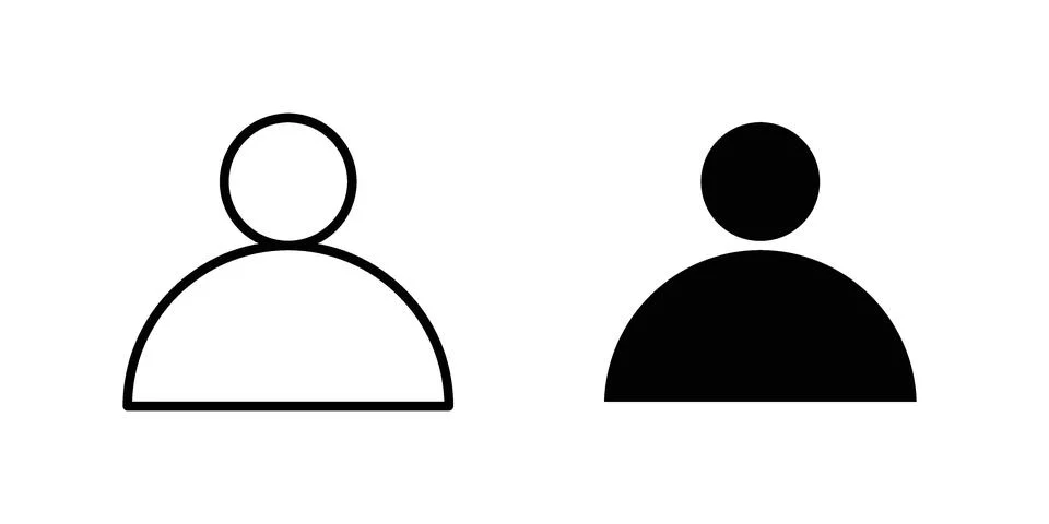 User profile icon vector concepts, line and silhouette style イラスト素材