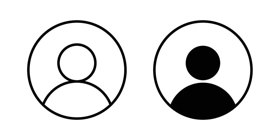 User profile icon vectors. Illustrations in black Stock Illustration