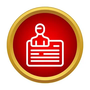 User profile id card icon in red circle Stock Illustration