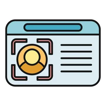 User profile with id card verification scanning identity Stock Illustration