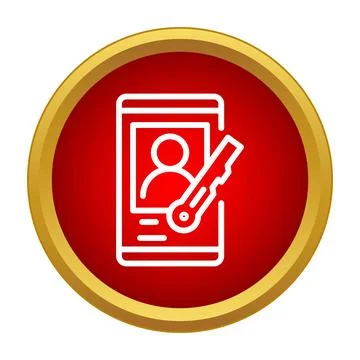 User profile key icon showing digital access security Illustrazione stock