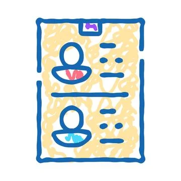 User profile list showing personal information and data Stock Illustration
