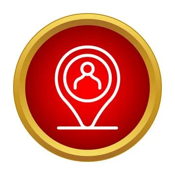 User profile location pin with gold border Stock Illustration
