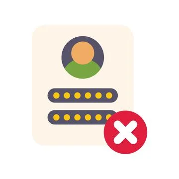 User profile login attempt showing access denied with password being rejected Stock Illustration