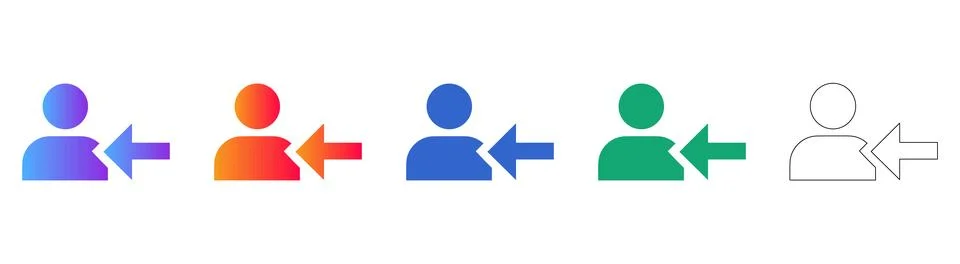 User Profile Login Icon Set Illustrazione stock