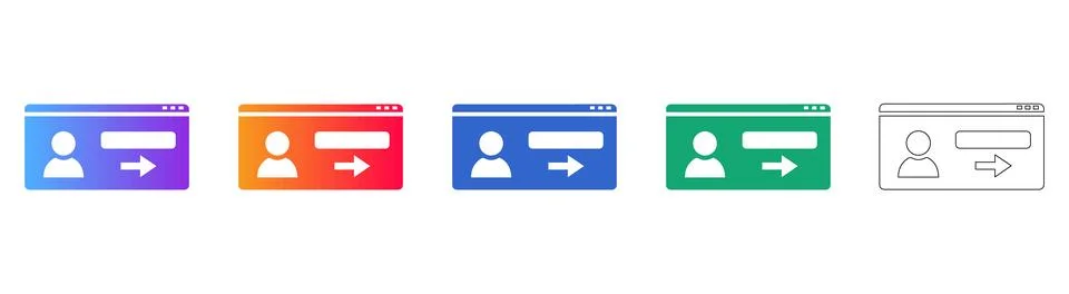 User Profile Login Interface Icons Ilustración de archivo