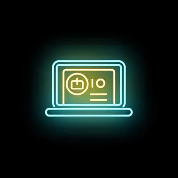 User profile login on laptop screen neon glow イラスト素材