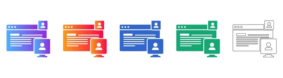 User Profile Management Icon Set Stock Illustration
