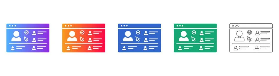 User Profile Management Interface Icons Ilustración de archivo