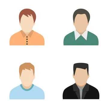 User profile men avatars collection diverse flat design Stock Illustration