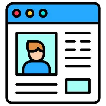 User profile or window interface vector icon Illustrazione stock