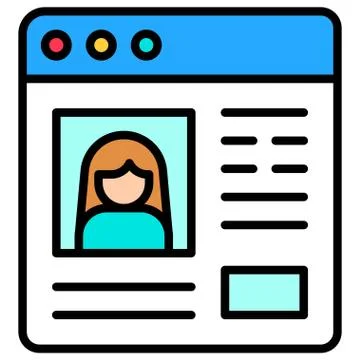 User profile or window interface vector icon 스톡 일러스트