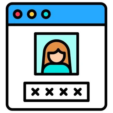 User profile or window interface vector icon Illustrazione stock