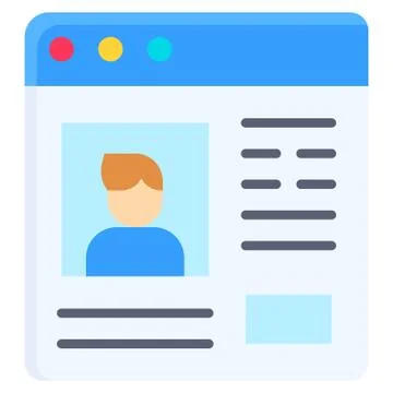 User profile or window interface vector icon Stock Illustration
