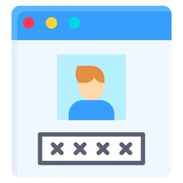 User profile or window interface vector icon Stock Illustration