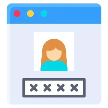 User profile or window interface vector icon Stock Illustration