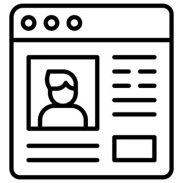 User profile or window interface vector icon Stock Illustration