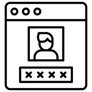 User profile or window interface vector icon Stock Illustration