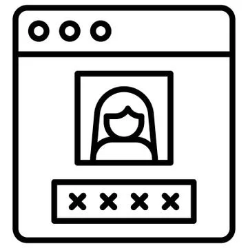 User profile or window interface vector icon Stock Illustration