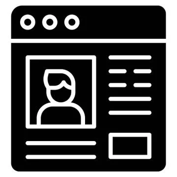 User profile or window interface vector icon 스톡 일러스트
