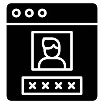 User profile or window interface vector icon Stock Illustration