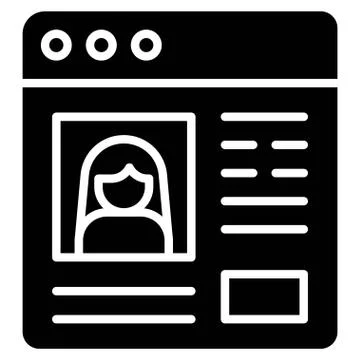 User profile or window interface vector icon Ilustração Stock