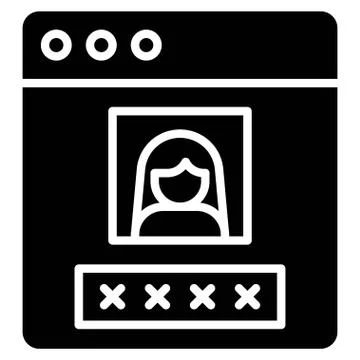 User profile or window interface vector icon 스톡 일러스트