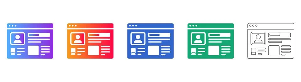 User Profile Page Interface Icons Ilustração Stock