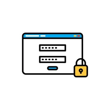 User profile with password and login data security Stock Illustration