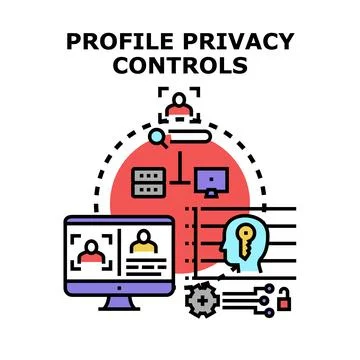 User profile privacy controls security concept Stock Illustration