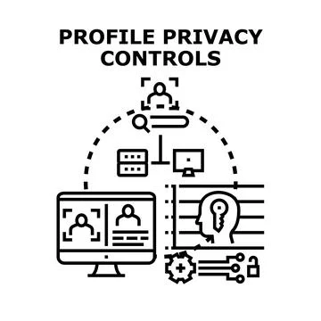 User profile privacy controls security concept 스톡 일러스트