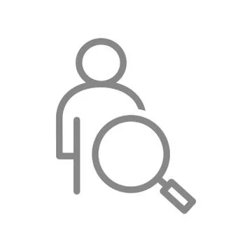 User profile profile with magnifying glass line icon. Looking for people Stock Illustration