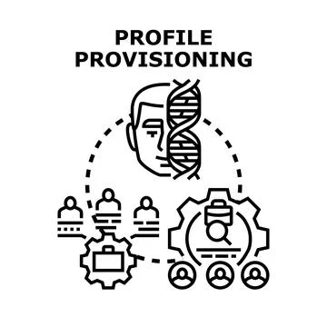 User profile provisioning and management concept Stock Illustration