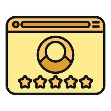User profile receiving a five star rating review Illustrazione stock