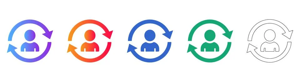 User Profile Refresh Icon Set Stockillustratie