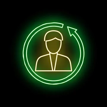 User profile refresh or account update neon icon イラスト素材