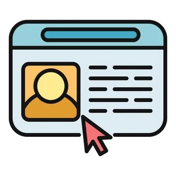 User profile registration and online account management Stock Illustration