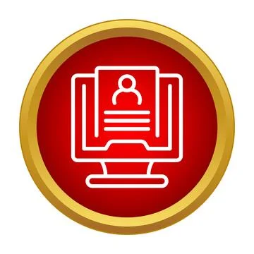 User profile registration on computer screen icon Stock-Illustration