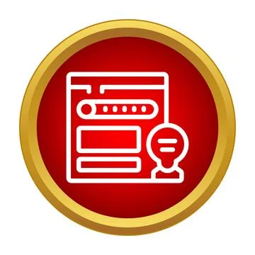 User profile registration form icon in a red circle Stock Illustration