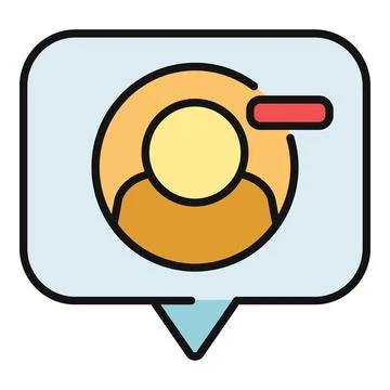 User profile removing concept icon speech bubble Stock Illustration