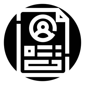 User profile resume document or cv application icon Stock Illustration