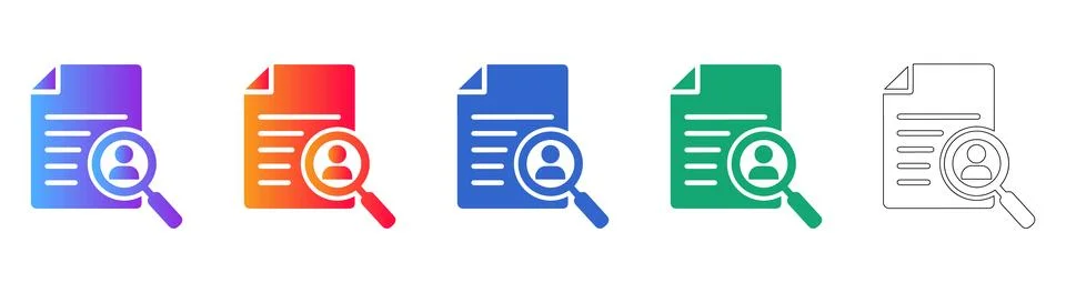 User Profile Search and Data Document Icons Ilustração Stock
