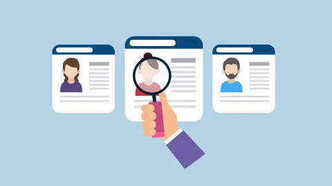 User Profile Search Animated Flat Design 2d Animation with Alpha Matte Stock Footage 334994456