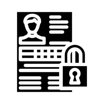 User profile with secure privacy lock protecting identity Stock-Illustration